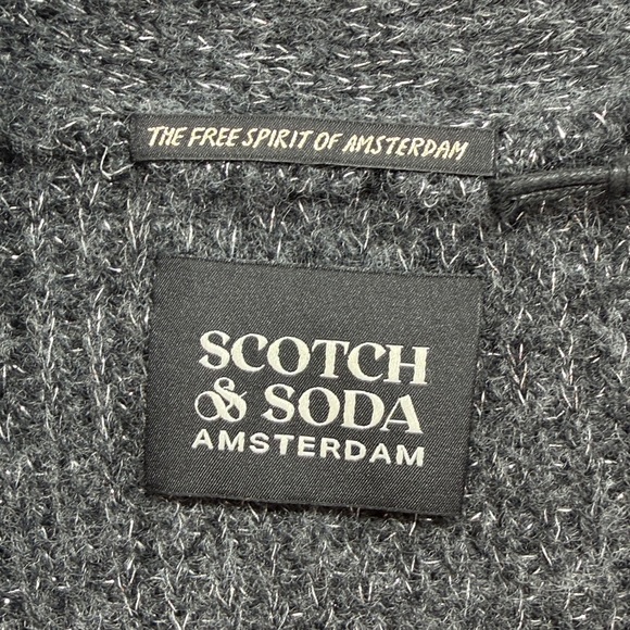Scotch & Soda Women's Cardigan with built in Scarf - Gray with metallic - XL NWT - Picture 4 of 10
